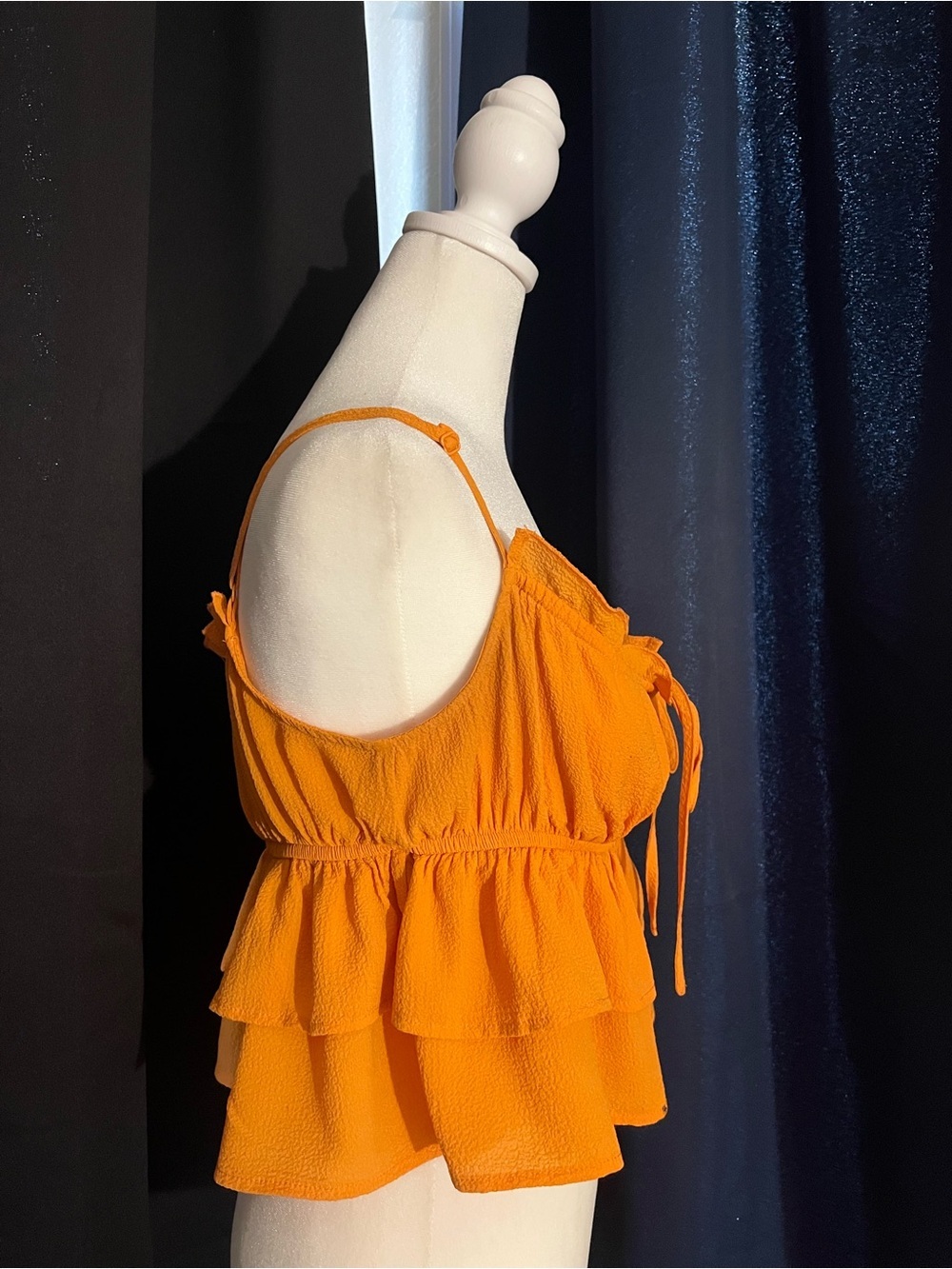 Wild Fable Orange Tiered Ruffle Cami Tank Top Size Medium - Picture 2 of 6